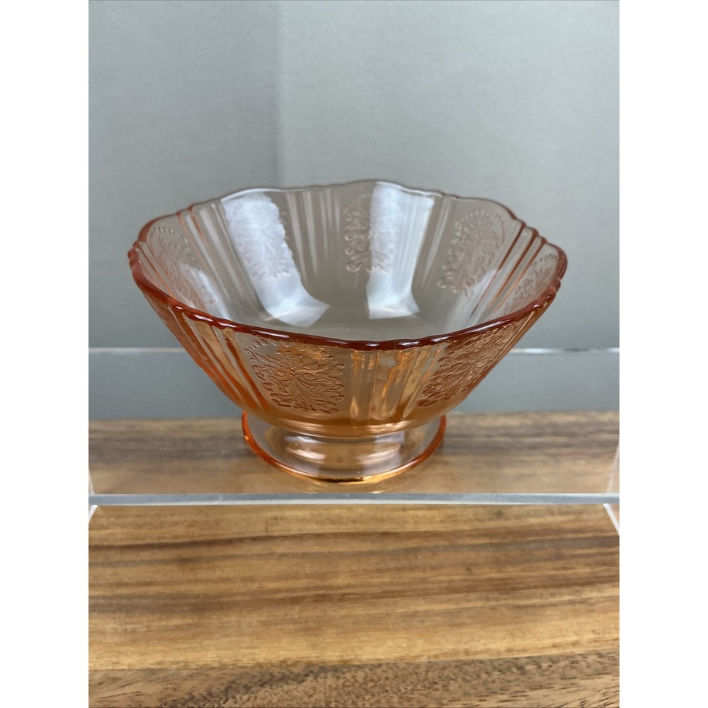 MacBeth-Evans Pink Depression Glass American Sweetheart 4.25" Footed Bowl VTG